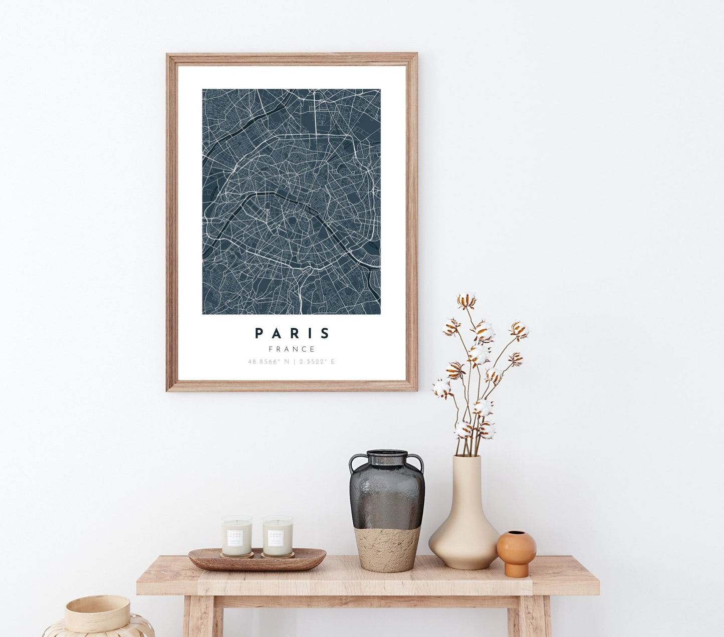 Paris City Map Print - Asphalt - Teres Prints