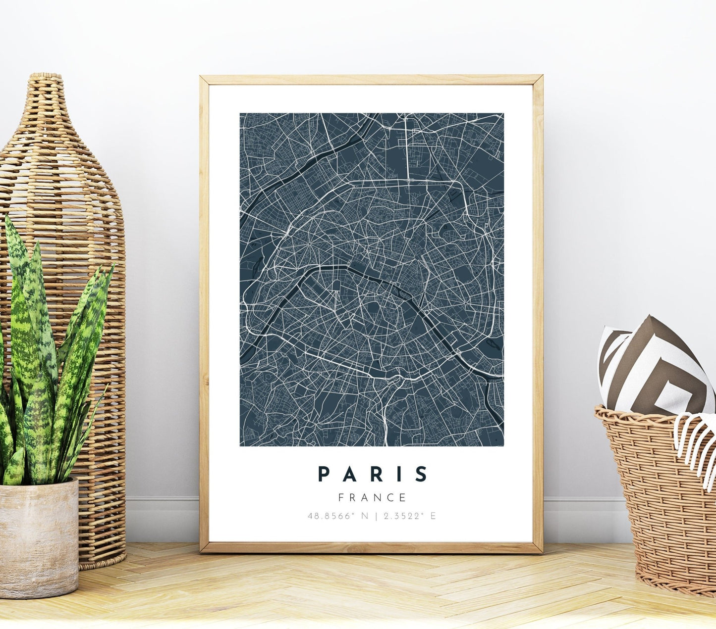 Paris City Map Print - Asphalt - Teres Prints