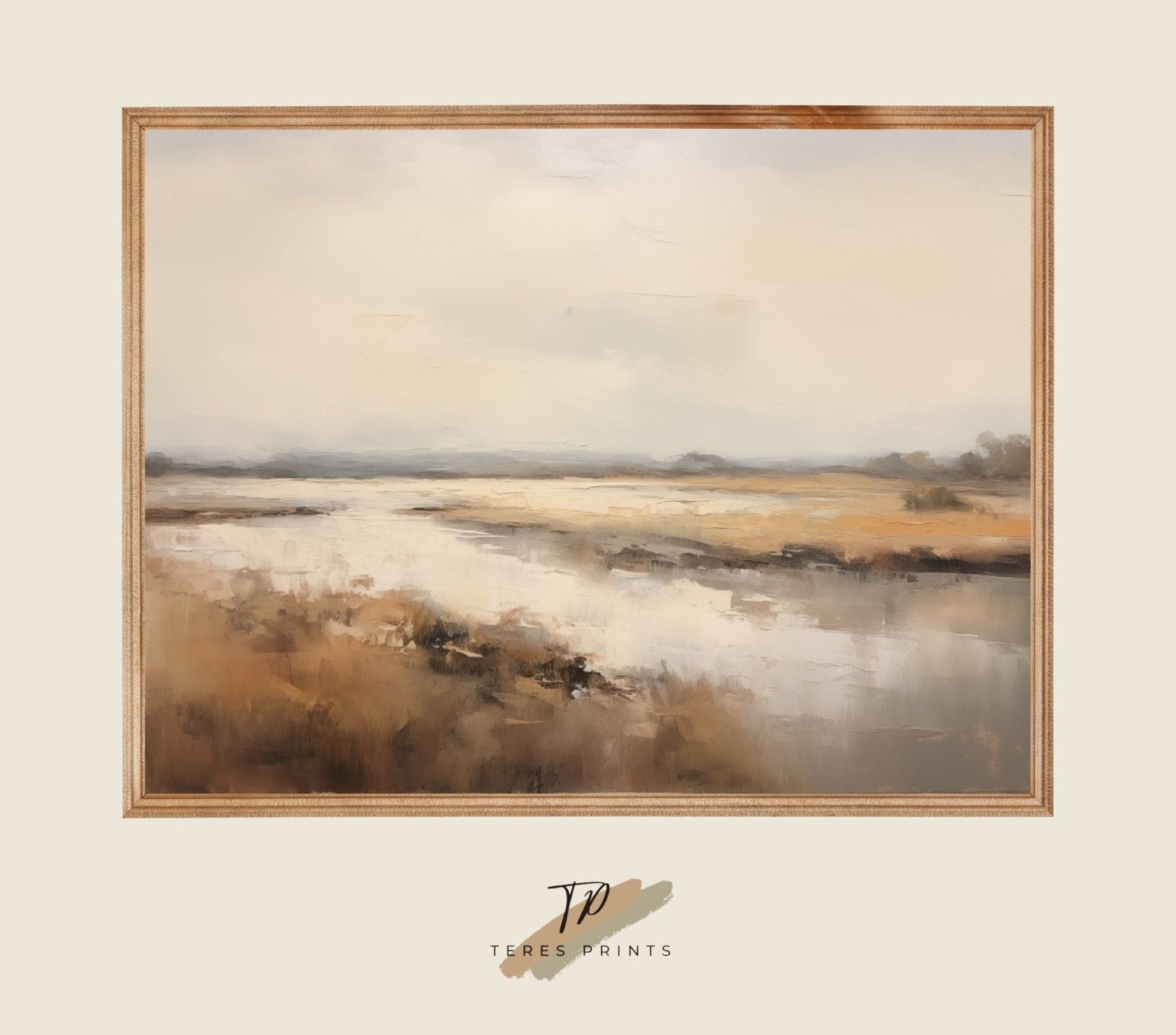 River Countryside Landscape Vintage Style - Teres Prints