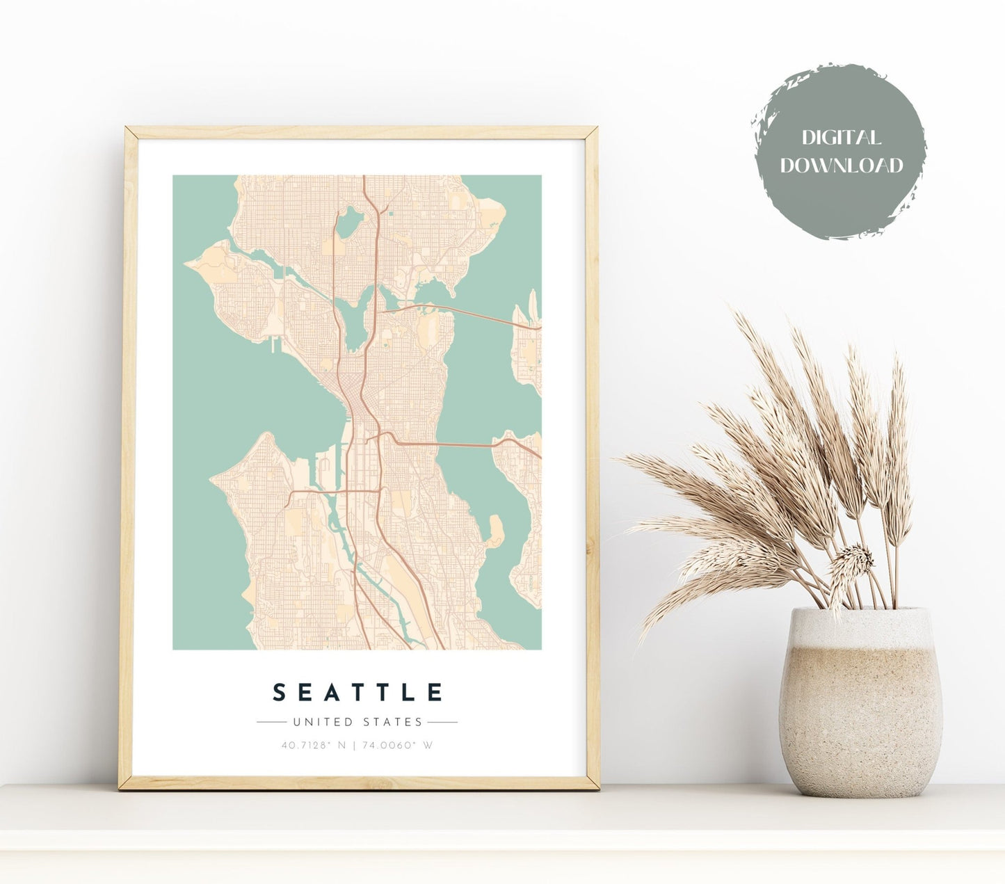 Seattle City Map Print - Soothe - Teres Prints